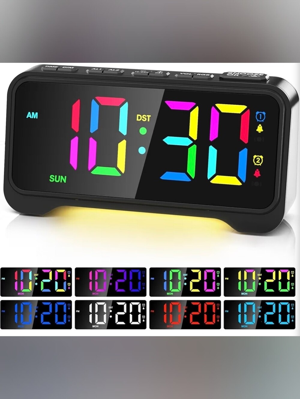 Dynamic RGB Alarm Clock for Kids/Teens with Night Light | USB Slots |NEW IN BOX|